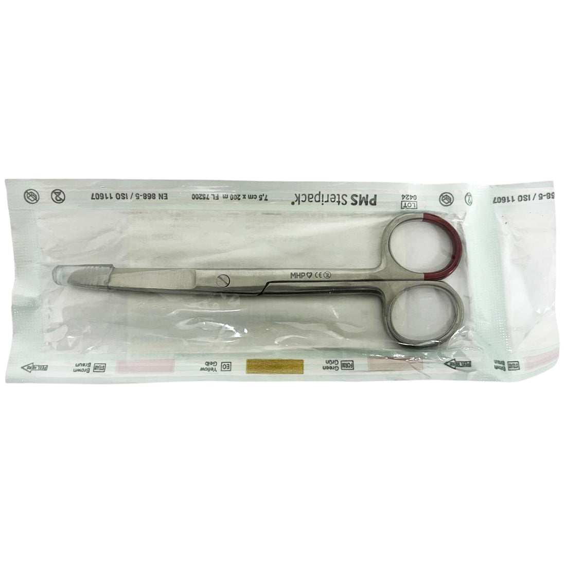 Disposable surgical scissors, pointed/blunt, straight, 14.5 cm, sterile (25 pieces)